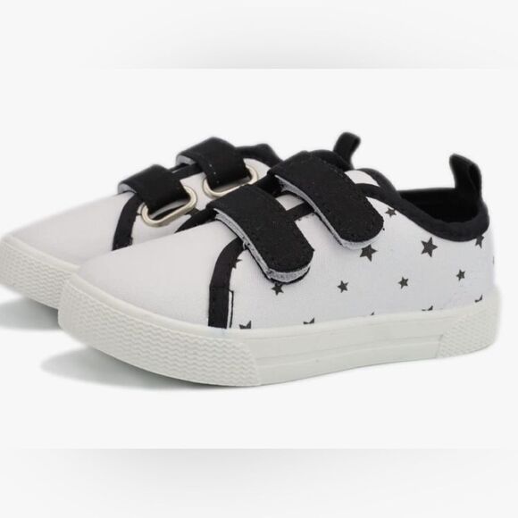 Toddler Size 7 Velcro low top canvas Sneakers perfect for July 4 pageant wear. - Picture 2 of 8